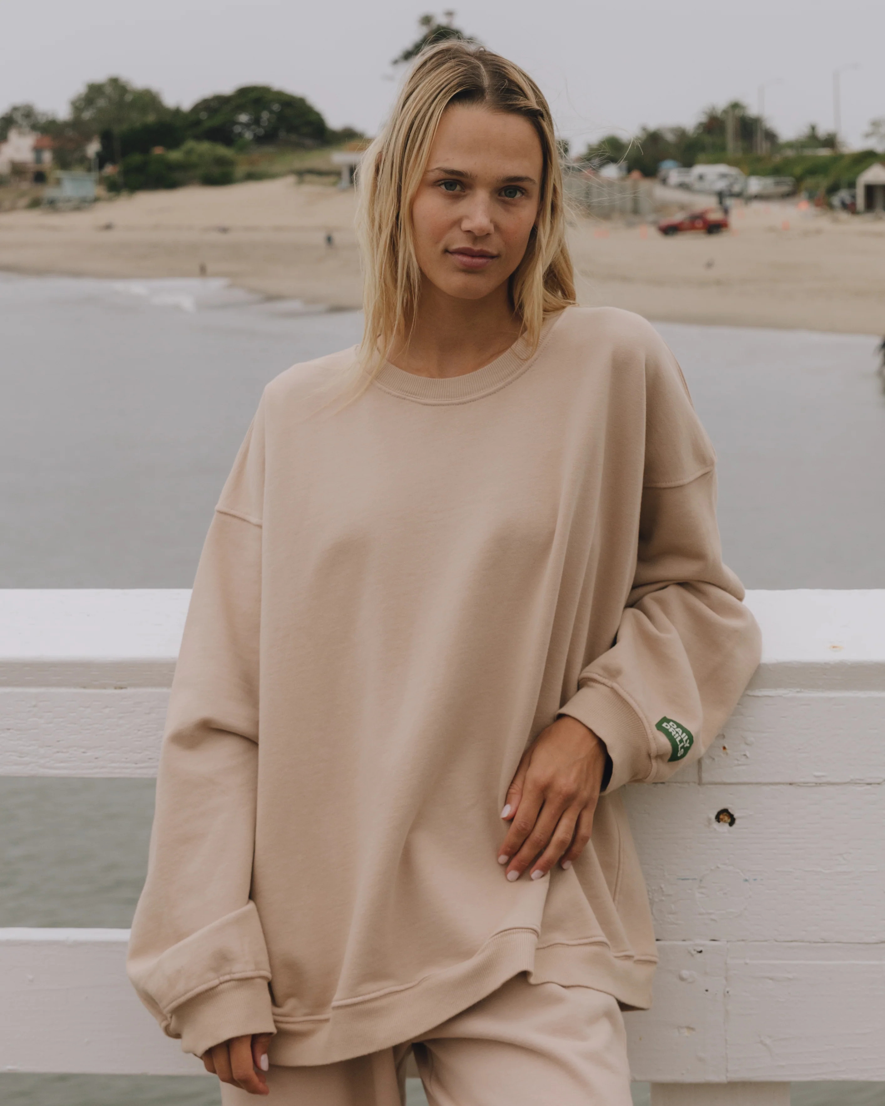 Unisex Oversized Crew - Cafe | Daily Drills