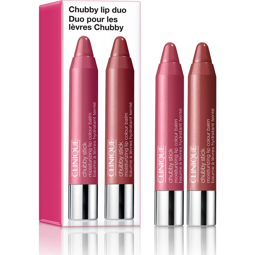 Clinique Chubby Stick™ Moisturizing Lip Color Balm Duo $50 Value in None at Nordstrom | Nordstrom