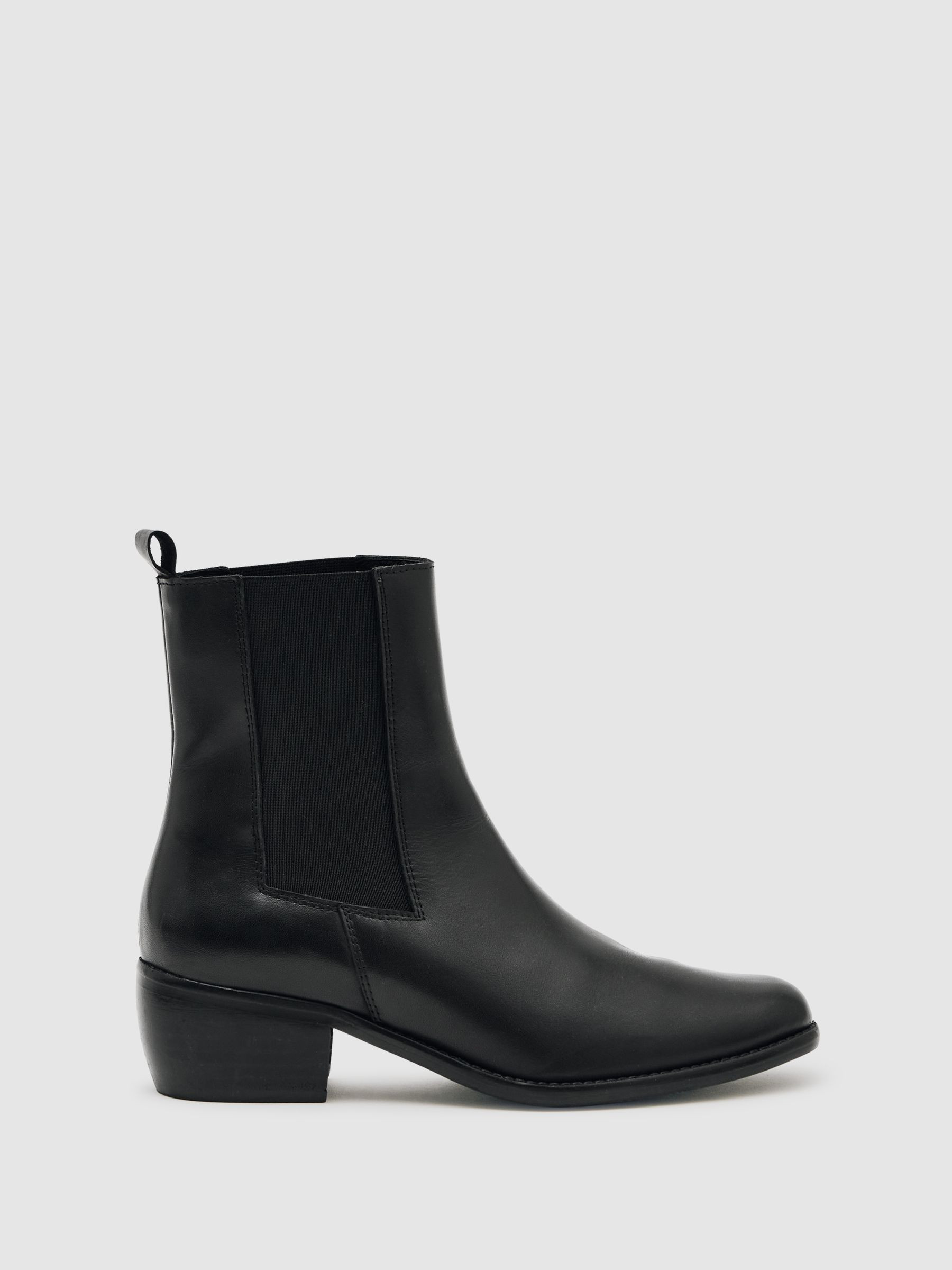 Leather Chelsea Boots in Black | Reiss UK
