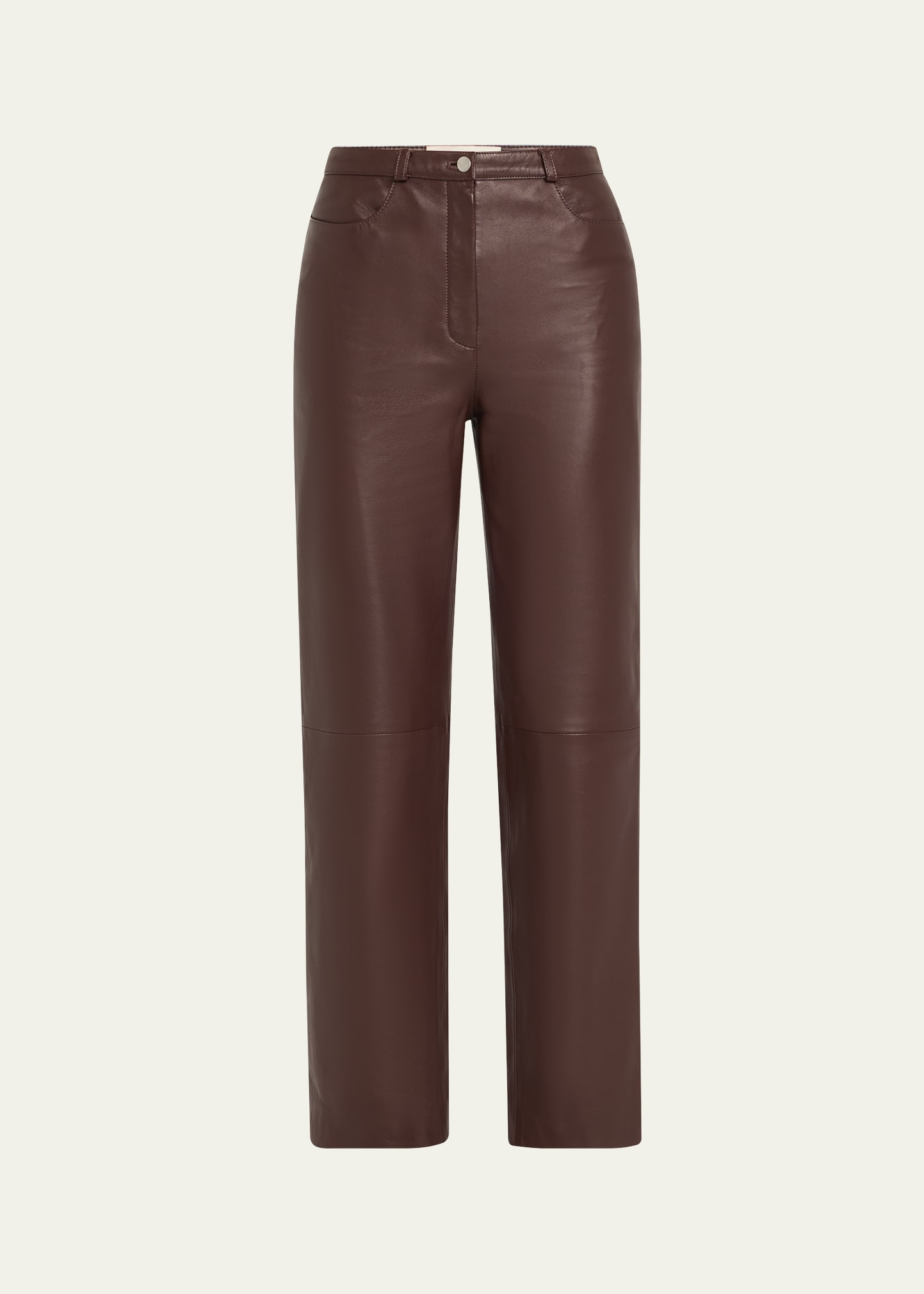Loulou De Saison Cobe Leather Straight-Leg Pants | Bergdorf Goodman