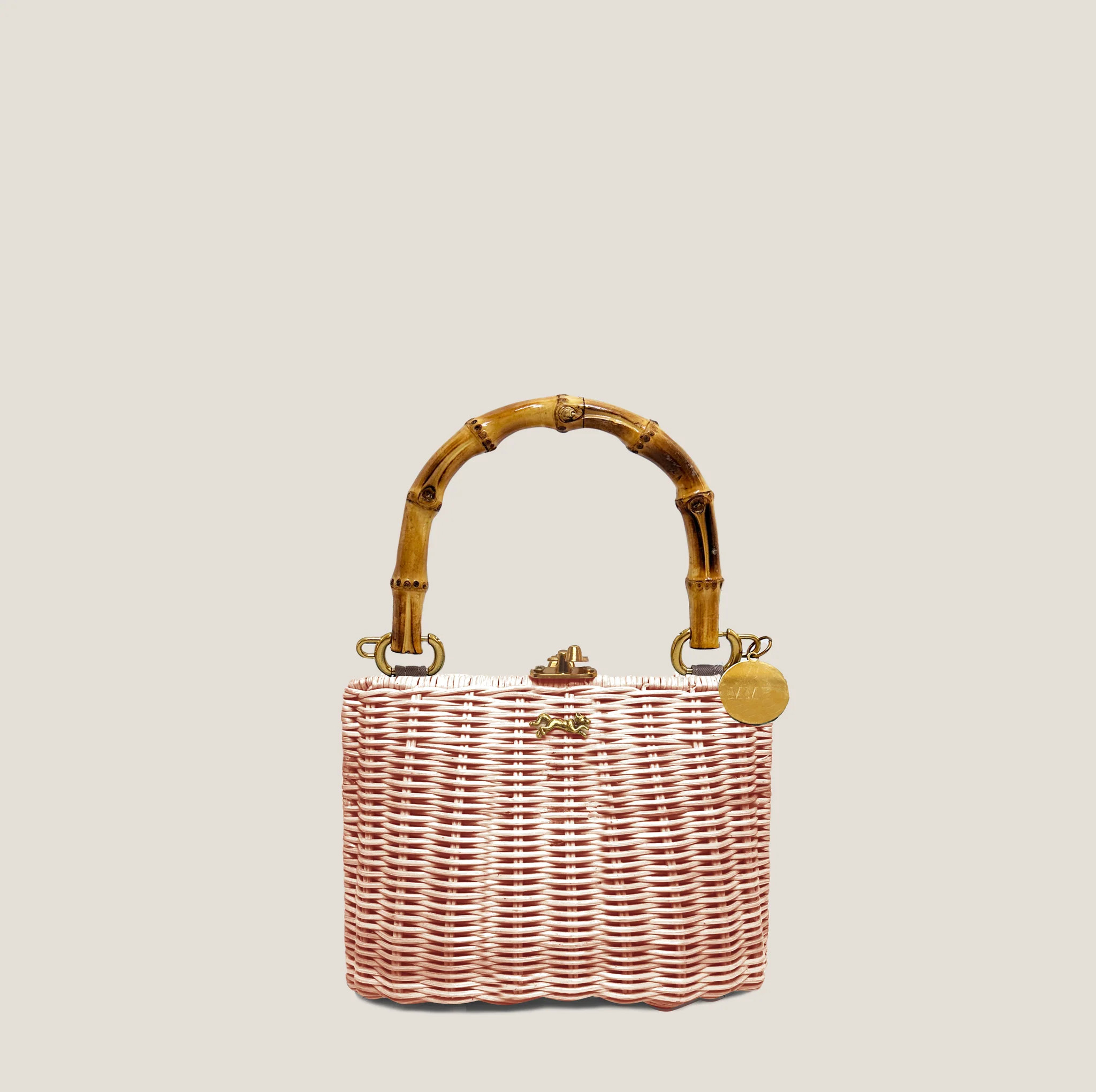 MME. MINI KELLY BAMBOO CLUTCH - BARELY PINK | MME.MINK