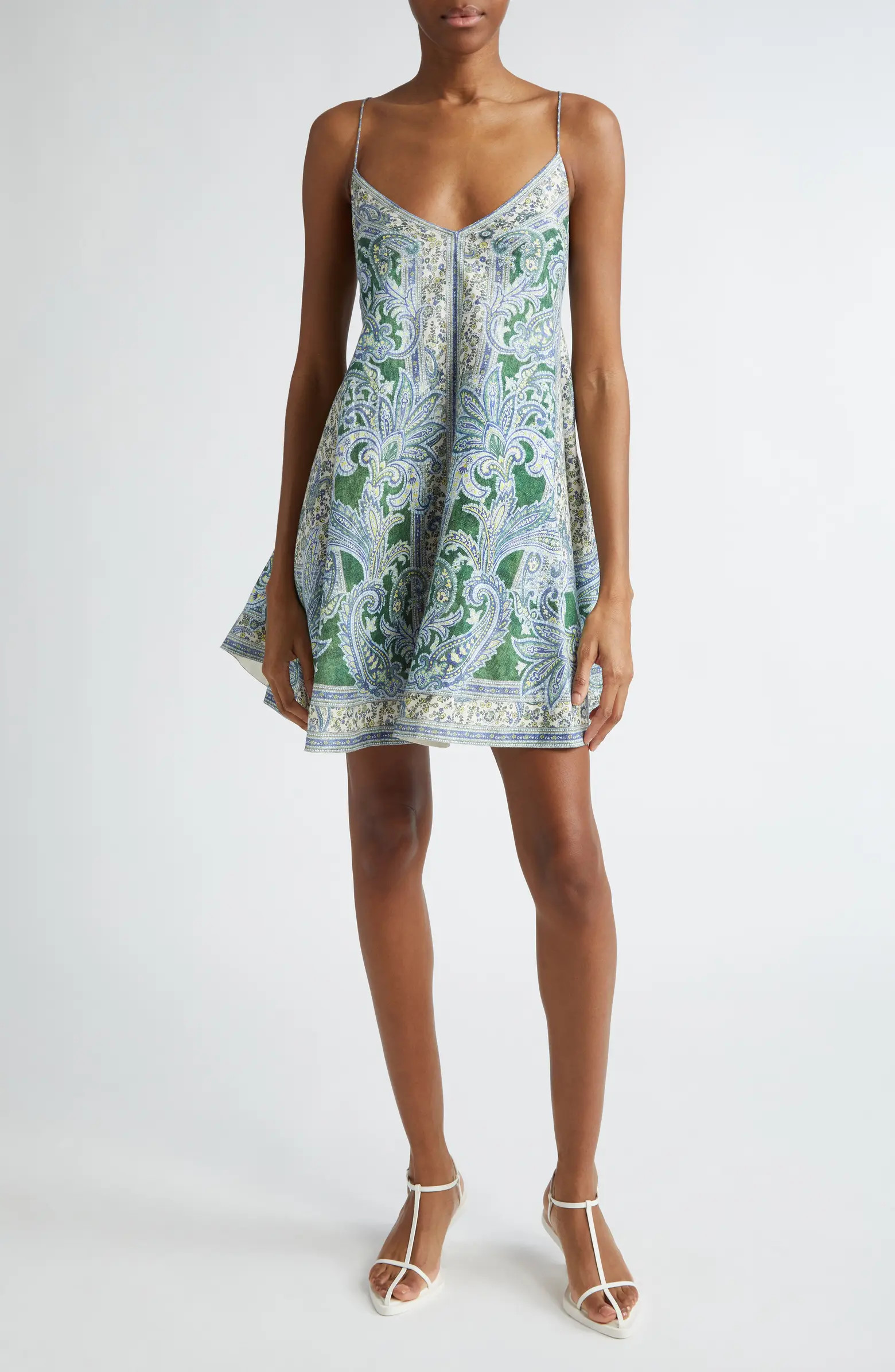 Ottie Paisley Print Linen Minidress | Nordstrom