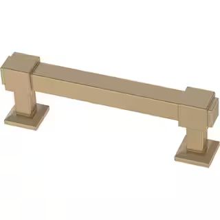 Classic Square 3 in. (76 mm) Champagne Bronze Cabinet Drawer Bar Pull | The Home Depot