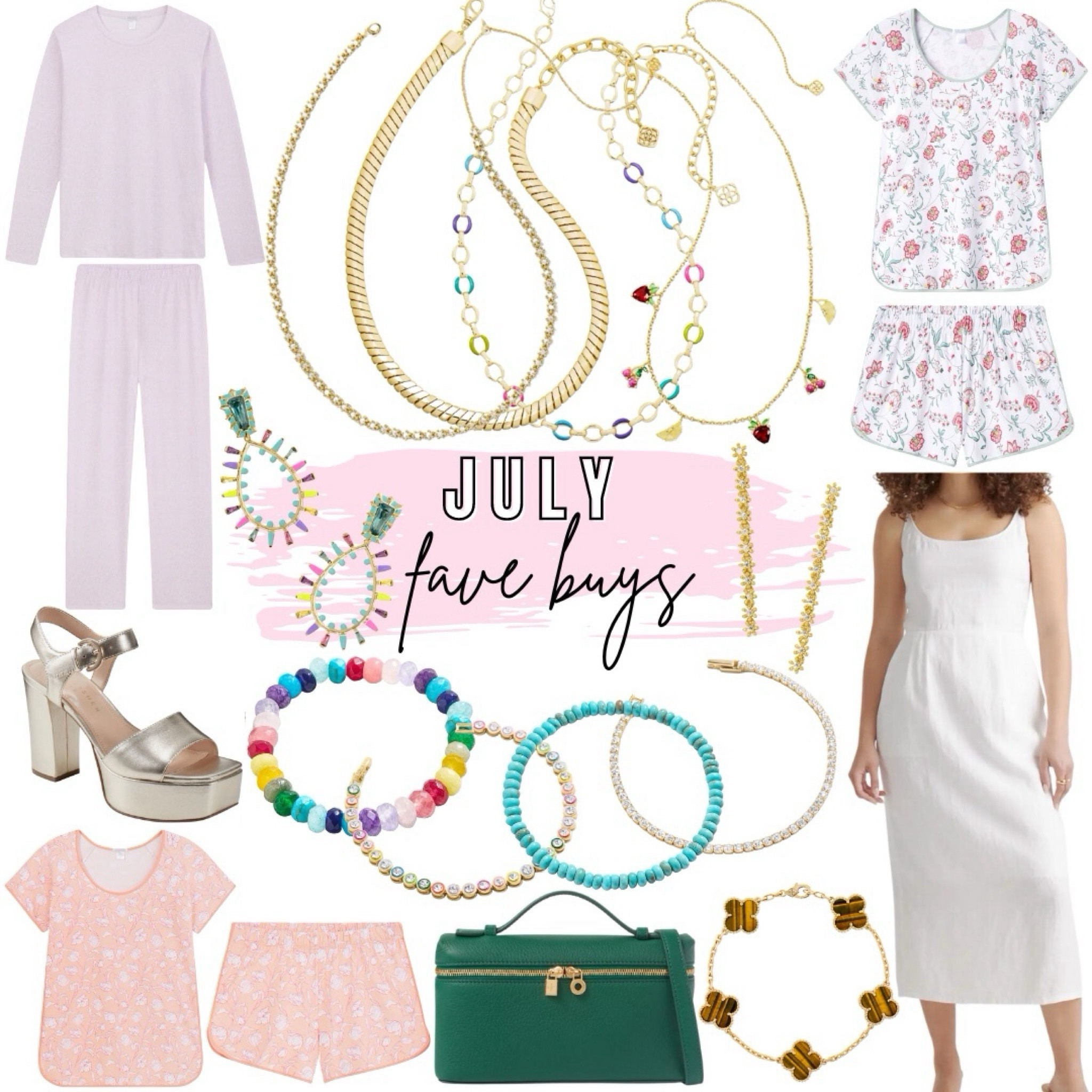 Fave July buys - lake pajamas (on sale! Size up 1 size!), quince white linen dress, Kendra Scott jewelry, baublebar bracelets, Marc fisher Nordstrom anniversary sale heels  



#LTKSeasonal #LTKFindsUnder100 #LTKStyleTip