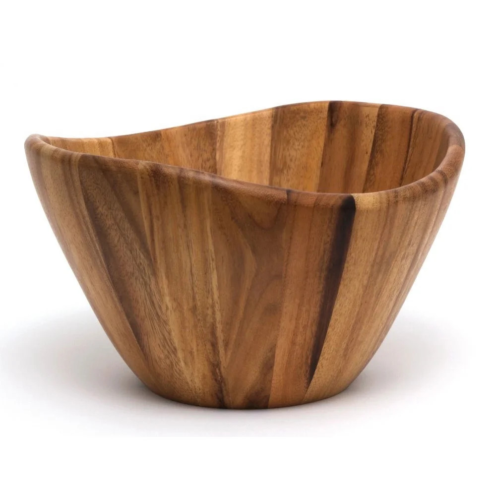 Lipper International Inc. Acacia Wave Large Wooden Finish Salad Serving Bowl - Walmart.com | Walmart (US)