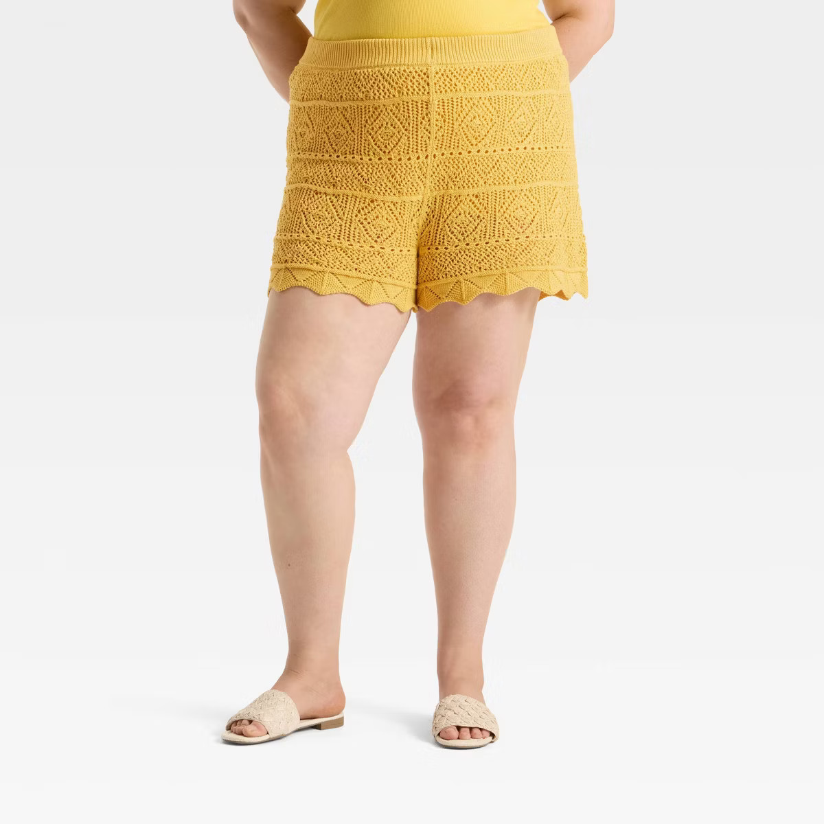 Women's High-Rise Crochet-Style Pull-On Shorts - A New Day™ | Target