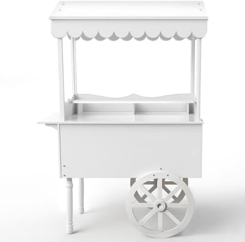 7FT Candy Cart Display Stand with Decorated Wheels, Dessert and Party Decoration Cart with 100 Ba... | Amazon (US)
