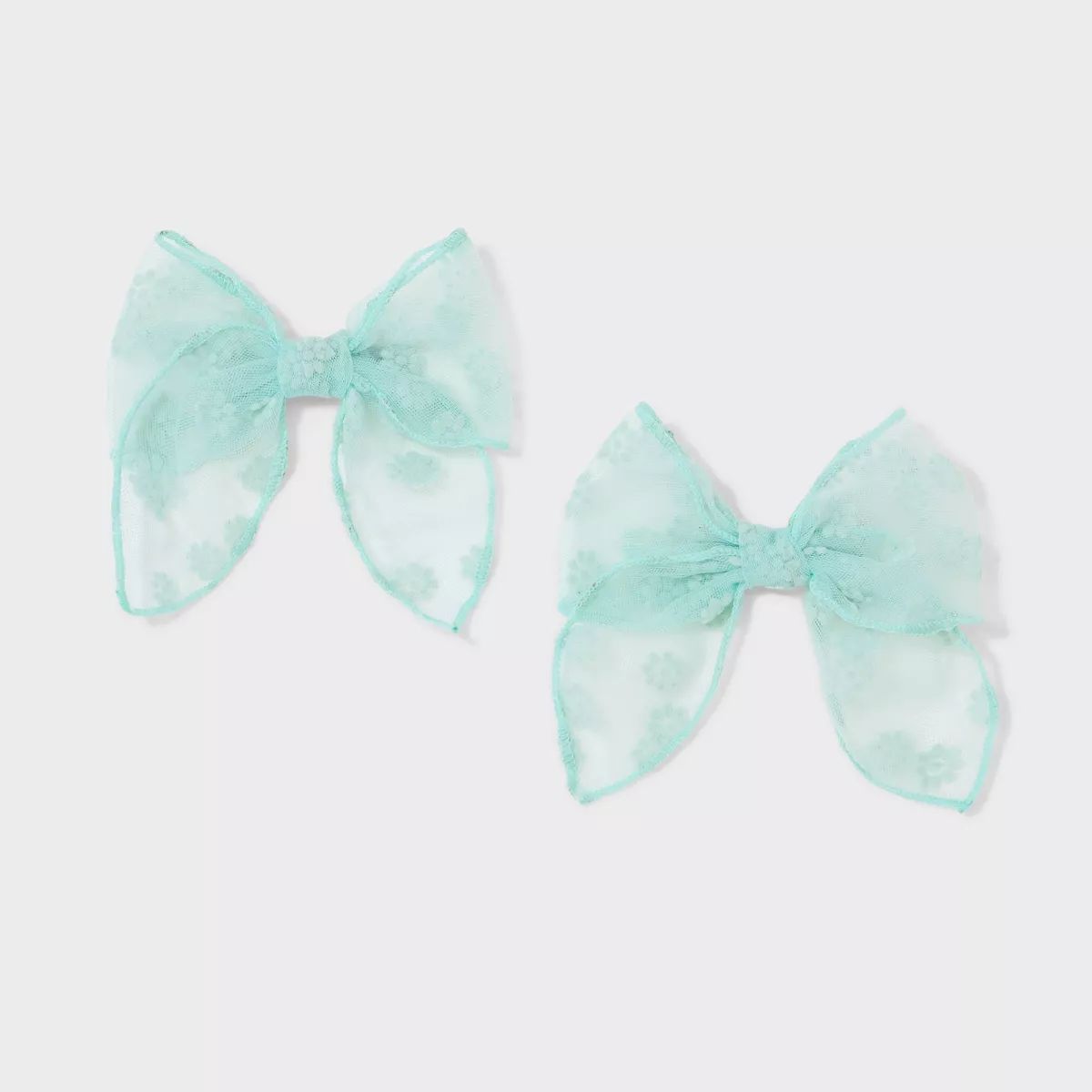 Flower Bow Hair Barrette Set 2pc - Wild Fable™ Mint Green | Target