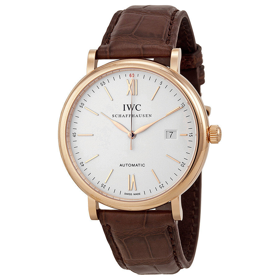 IWC Portofino Automatic Silver Dial 18kt Rose Gold Men's Watch 3565-04 | Jomashop.com & JomaDeals.com