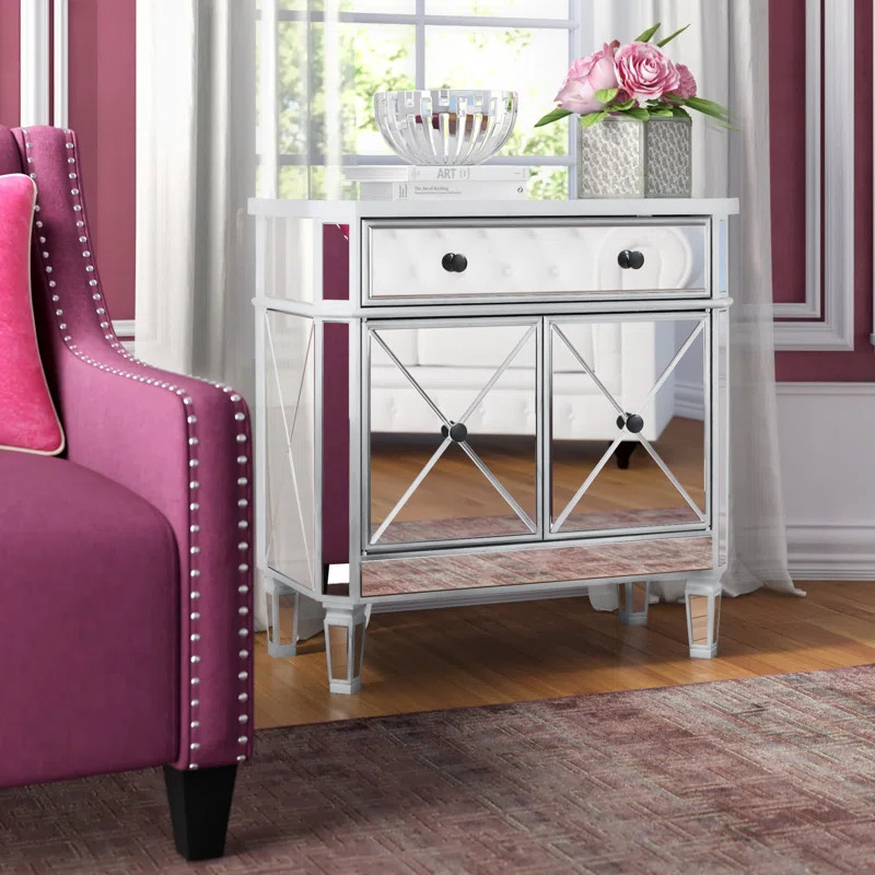 Lela 2 - Door Mirrored Accent Cabinet | Wayfair North America
