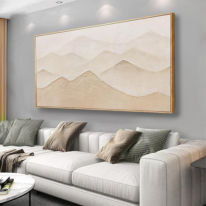 Abstract Wall Art Light Color Framed Canvas Prints Abstract Mountain Wall Art Wall Decor Nature M... | Amazon (US)