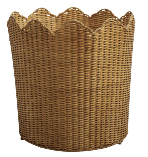 Scalloped Wicker Floor Planter | The Enchanted Home