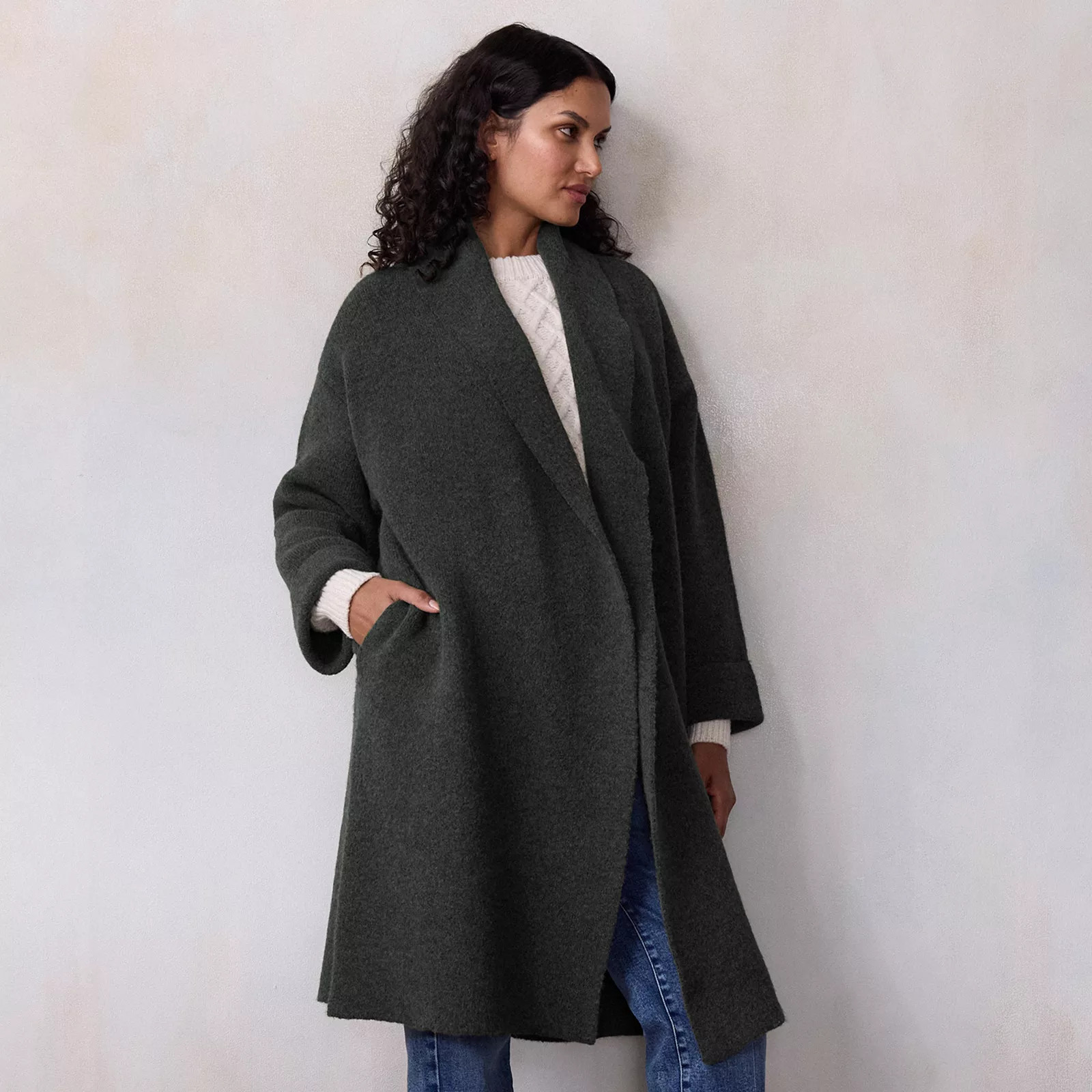 Women's LC Lauren Conrad Long Sweater Coat, Size: XL, Black | Kohl's