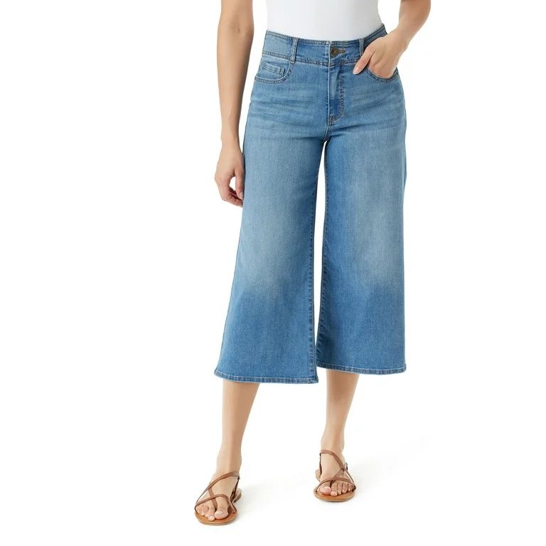 Gloria Vanderbilt Women's High Rise Slender Series Tummy Sculpt Culottes Jeans, 23" Inseam | Walmart (US)