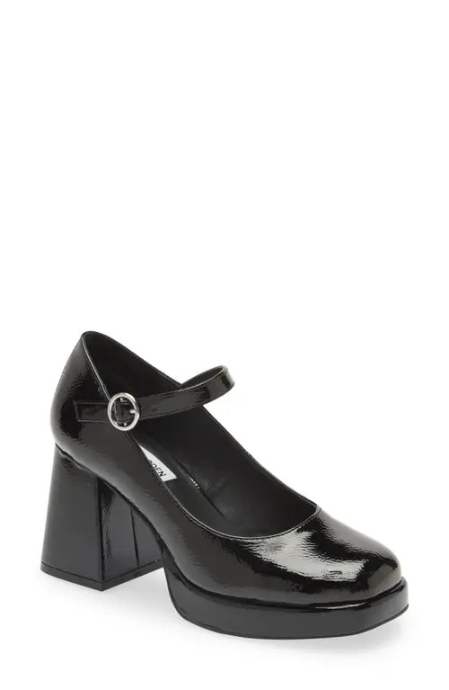Steve Madden Mingle Mary Jane Platform Pump in Black Patent at Nordstrom, Size 7 | Nordstrom