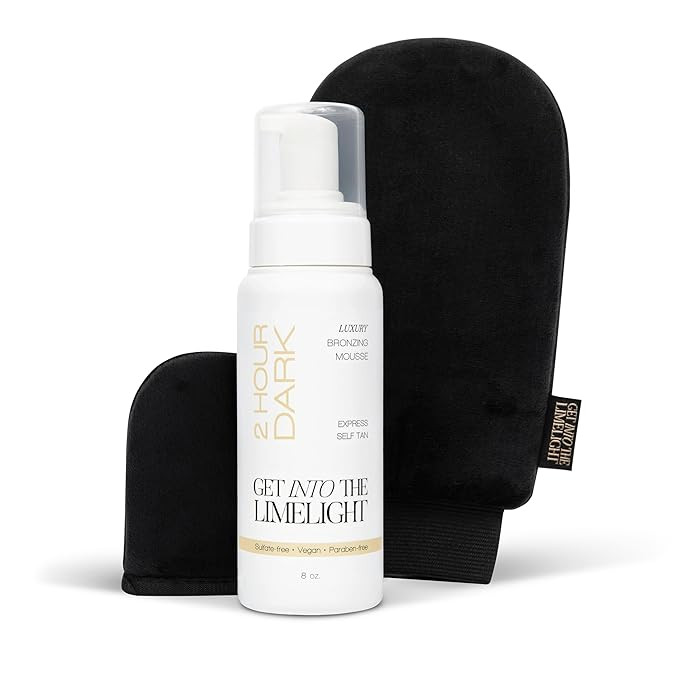 2 Hour Dark Starter Pack: 2 Hour Dark Sunless Tanning Mousse + Applicator Mitts | Amazon (US)