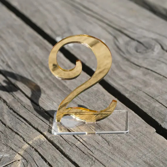 Gold Mirror Acrylic Table Numbers Wedding Table Numbers | Etsy | Etsy (US)