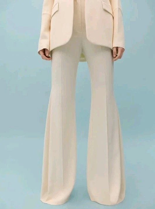 BNWT MANGO X VICTORIA BECKHAM CREAM FORMAL WIDE LEG TROUSERS UK SIZE 6/US 2  | eBay UK | eBay UK