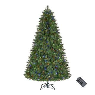 Home Accents Holiday 7.5 ft. Pre-Lit LED Wesley Pine Artificial Christmas Tree 23PG90042 - The Ho... | The Home Depot