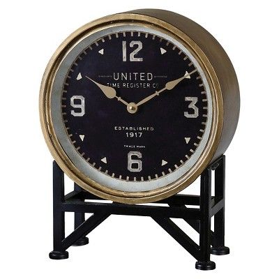 Shyam Table Clocks Black/Brass - Uttermost | Target
