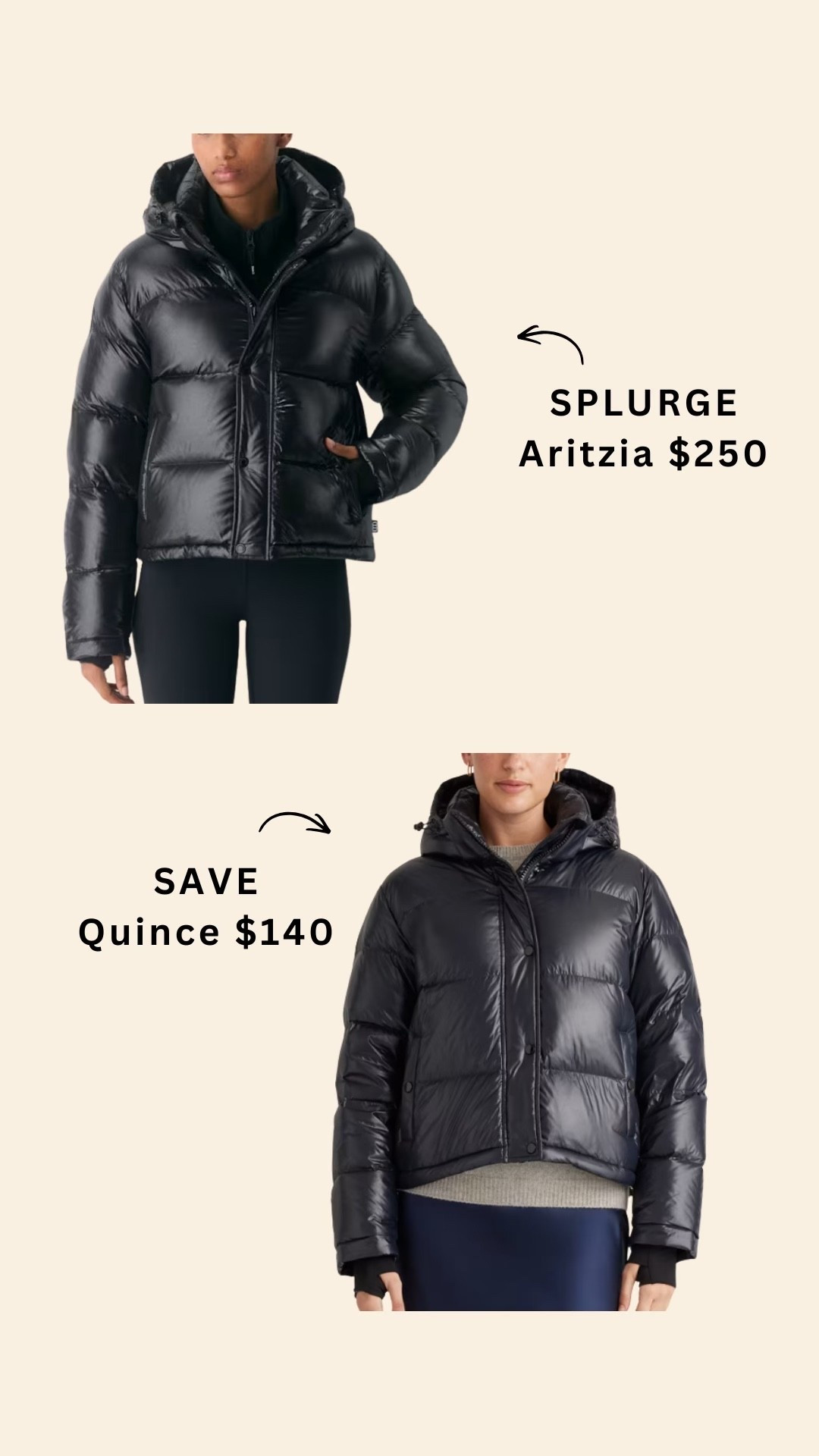 Shiny, black puffer coats are all the rage right now. These are both great options! 

#LTKootd #LTKSeasonal