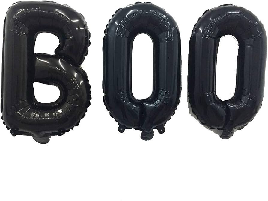 Halloween Party Balloons,Black Boo Aluminum Foil Banner Balloons for Halloween Party Decorations ... | Amazon (US)