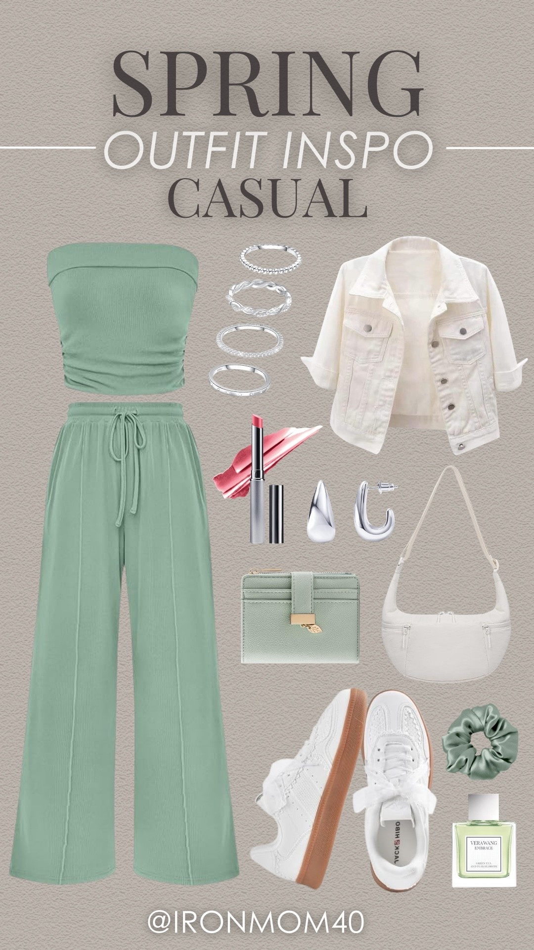 Casual outfit inspo for spring! These wide leg pants with a matching top are perfect for a comfy yet stylish look. Pair with some chic sneakers and a denim jacket for the perfect balance! 

#LTKMidsize #LTKootd #LTKSeasonal