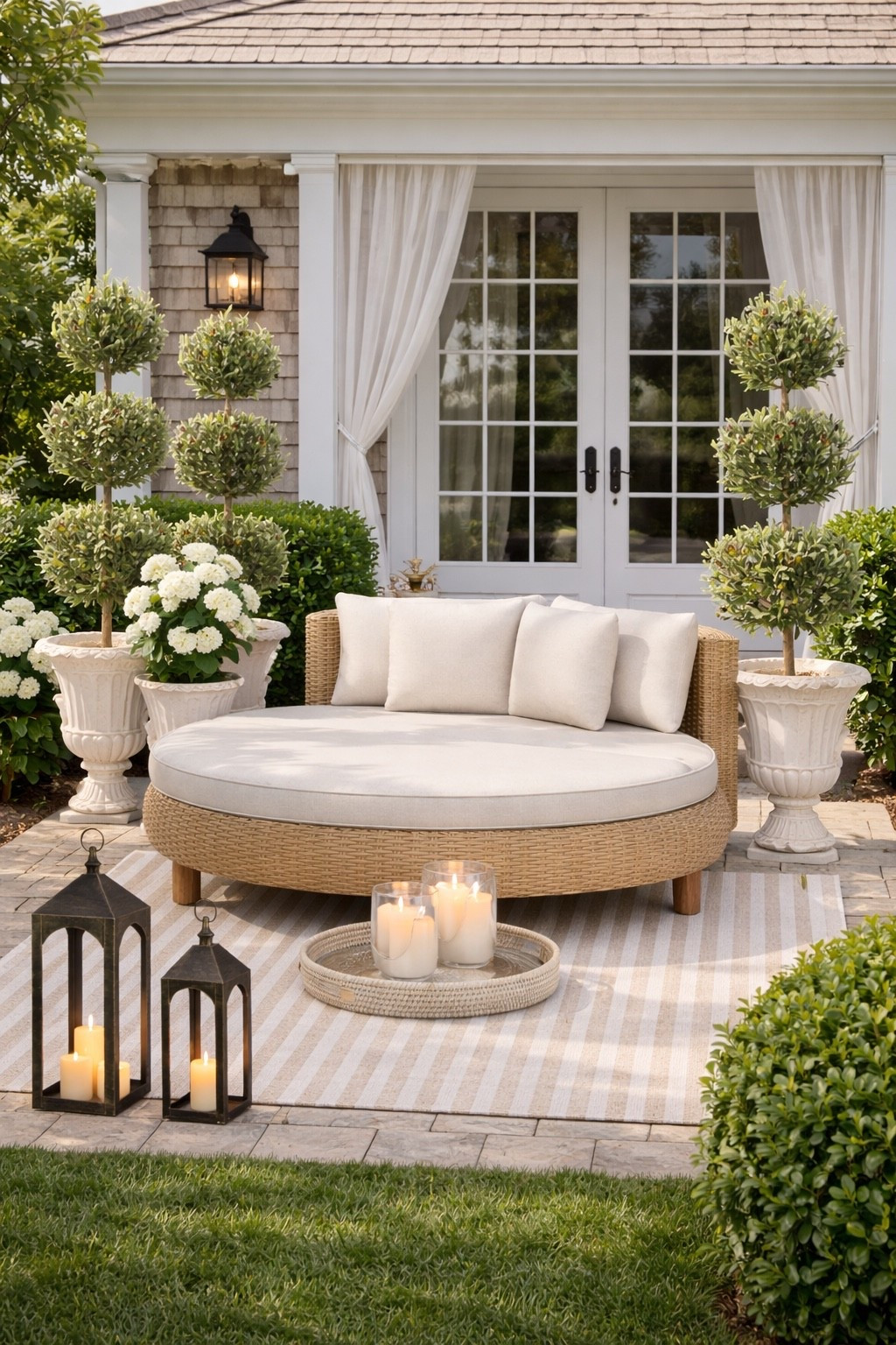 Hamptons style patio all with Amazon home finds. 


Outdoor living // designer inspired outdoor // outdoor lanterns // round chaise outdoor // olive topiary 

#LTKSeasonal #LTKSaleAlert #LTKHome