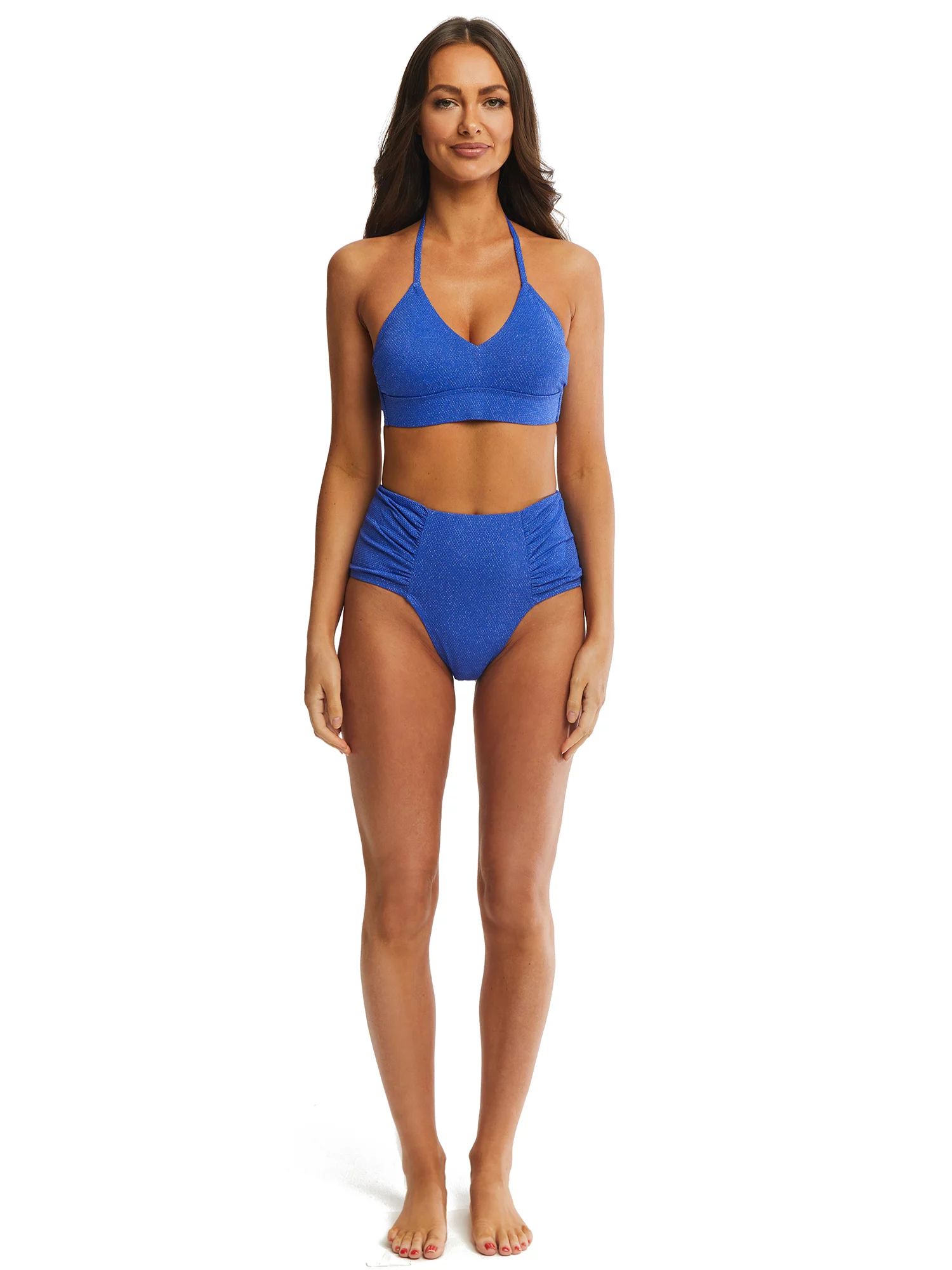 Time and Tru Women's Ruched Side Panel Swimwear Bikini Bottom | Walmart (US)