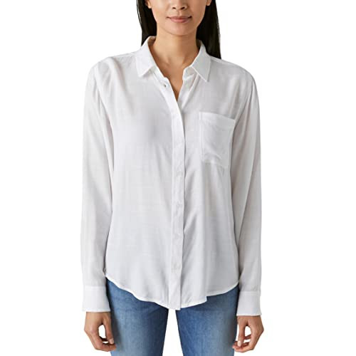Lucky Brand Women's Boyfriend Button Down Shirt, Bright White, XX-Large | Amazon (US)