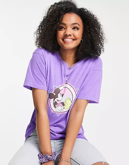 Daisy Street oversized t-shirt with mickey mouse graphic in vintage wash | ASOS (Global)