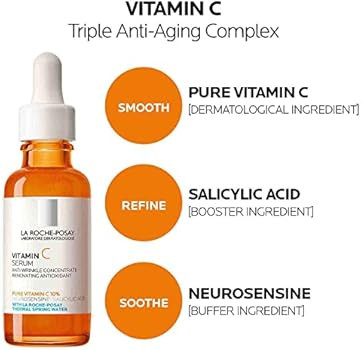 La Roche-Posay Pure Vitamin C Face Serum with Hyaluronic Acid & Salicylic Acid. Anti Aging Face Seru | Amazon (US)