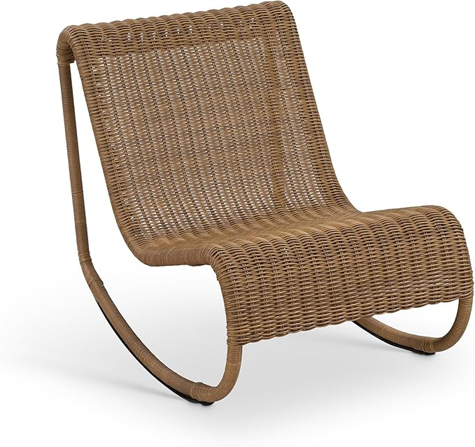 Meridian Furniture 55011Natural Antigua Collection Costal Outdoor Patio Rocker with Rich Natural ... | Amazon (US)