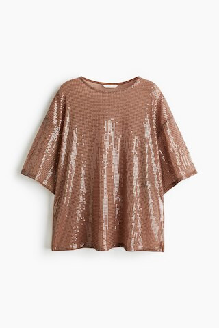 H & M - Oversized Sequined Top - Pink | H&M (US + CA)