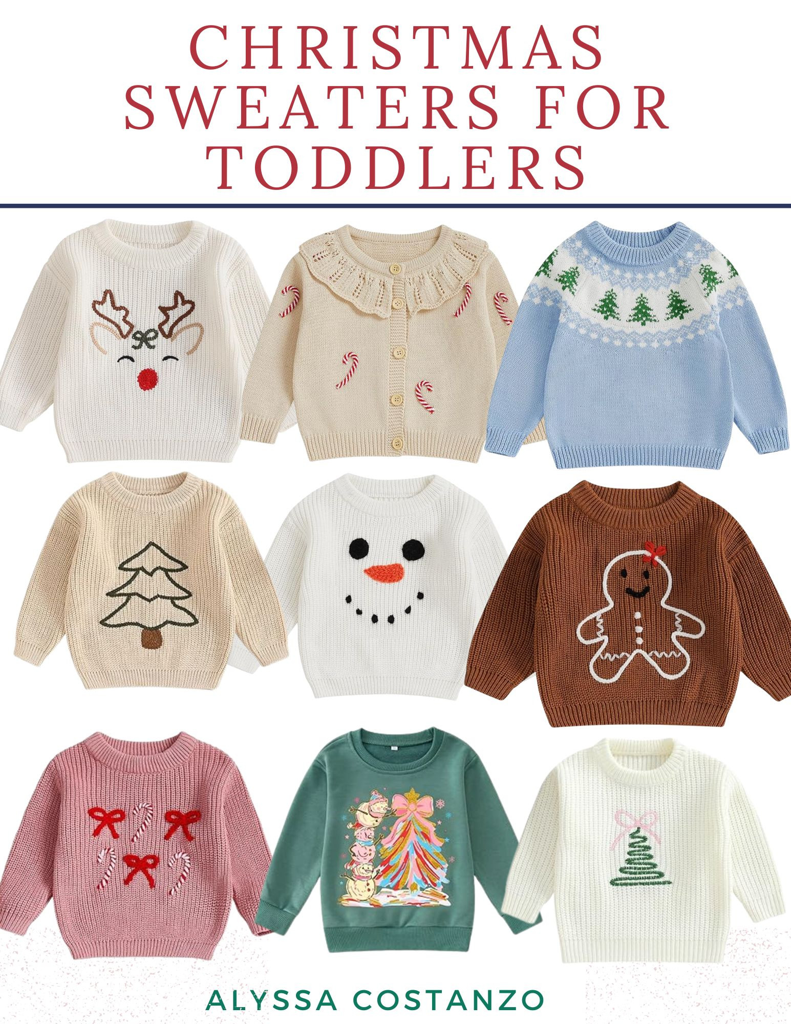 christmas sweaters for toddlers, xmas sweater for baby, blue christmas sweater, kids christmas sweaters affordable, thick sweaters for baby, bow christmas sweater, gingerbread christmas sweater, tree sweater, candy cane ruffle sweater, reindeer sweater, holiday party outfit for toddler and baby and kids 

 #LTKHoliday #LTKBaby #LTKKids