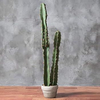 Amazon.com: MyGift Fake Indoor Plants Artificial Cactus Decor in Cement Style Clay Pot, 36-Inch T... | Amazon (US)