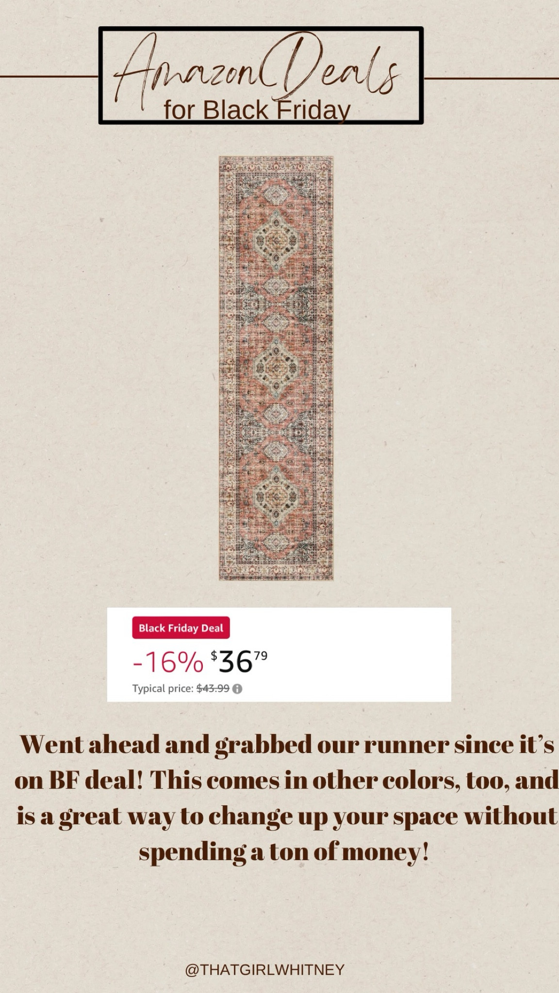 If you’re looking for an inexpensive way to refresh your home before the holidays a runner can do the trick! This is the one we’re grabbing for our kitchen and it will be just the pop of muted color it needs!

#LTKsalealert #LTKfindsunder50 #LTKhome