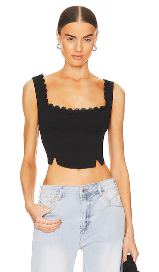 Taffeta Bustier Top in Black | Revolve Clothing (Global)