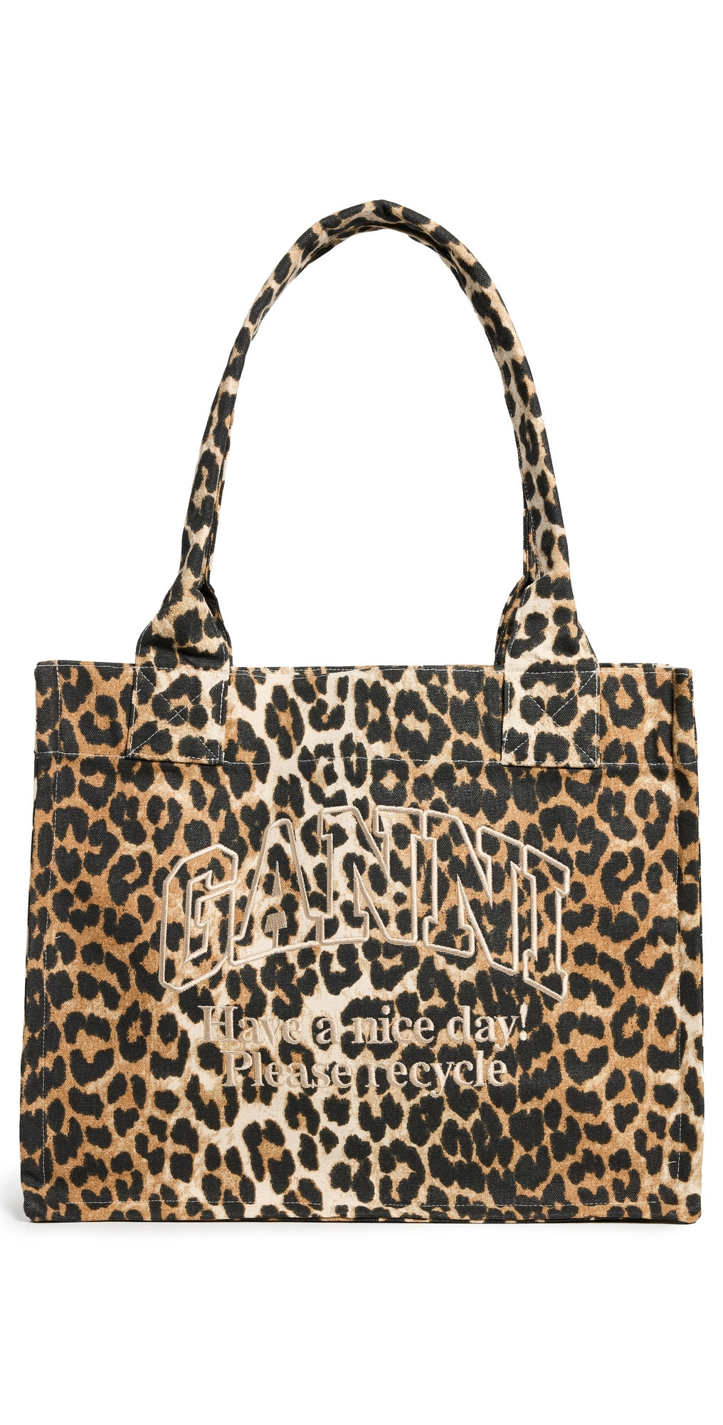 GANNI Large Easy Shopper Print Tote Leopard One Size | Shopbop