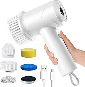 Electric Spin Scrubber - Cordless IPX7 Waterproof Shower Scrubber with 2 Speed Settings and 6 Rep... | Amazon (US)