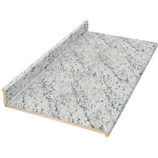 4 ft. Cream Laminate Countertop with Eased Edge in White Ice Granite Etchings | The Home Depot