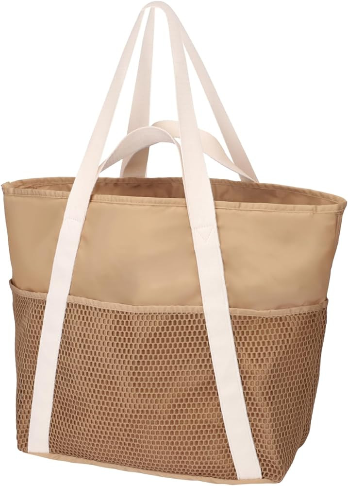 F-color Waterproof Beach Bags for Women - Machine Washable Travel Tote Bag with Zipper Cruise Swi... | Amazon (US)