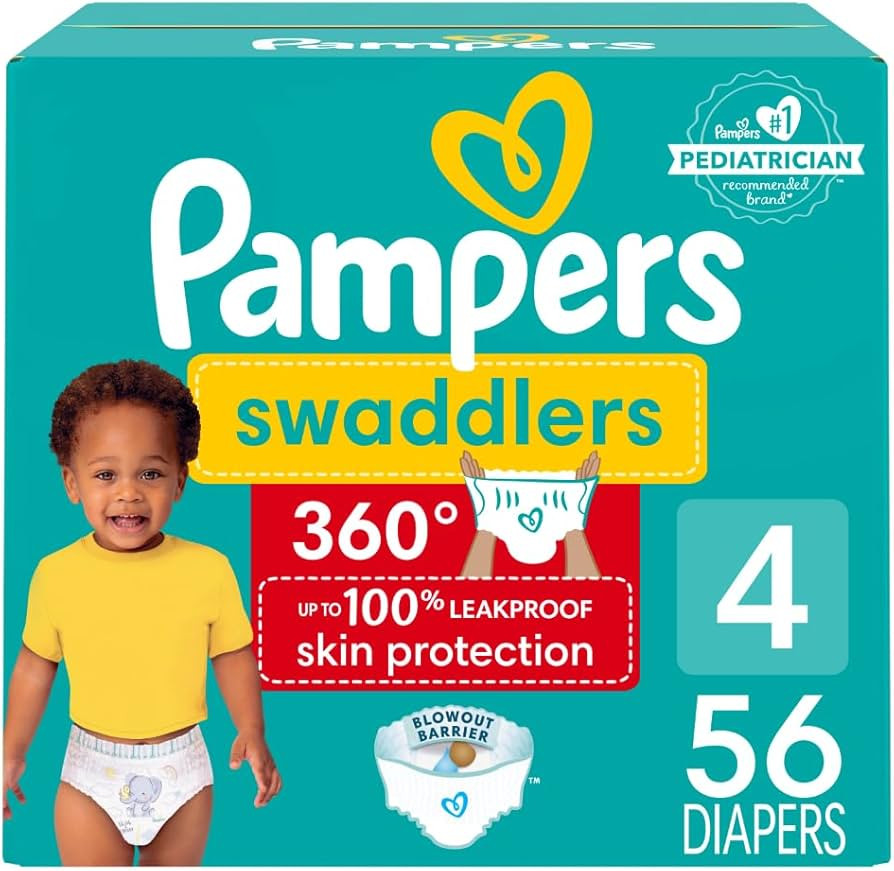 Pampers Diapers - Swaddlers 360 - Size 4, 56 Count, for up to 100% Leakproof Premium Skin Protect... | Amazon (US)