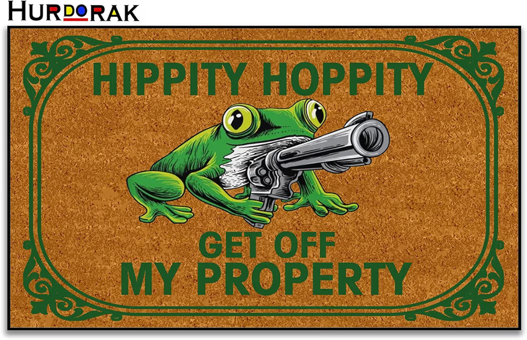 Door Mat Funny Mats Hippity Hoppity Get Off My Property Welcome Mats for Front Door Mat Non Slip ... | Amazon (US)