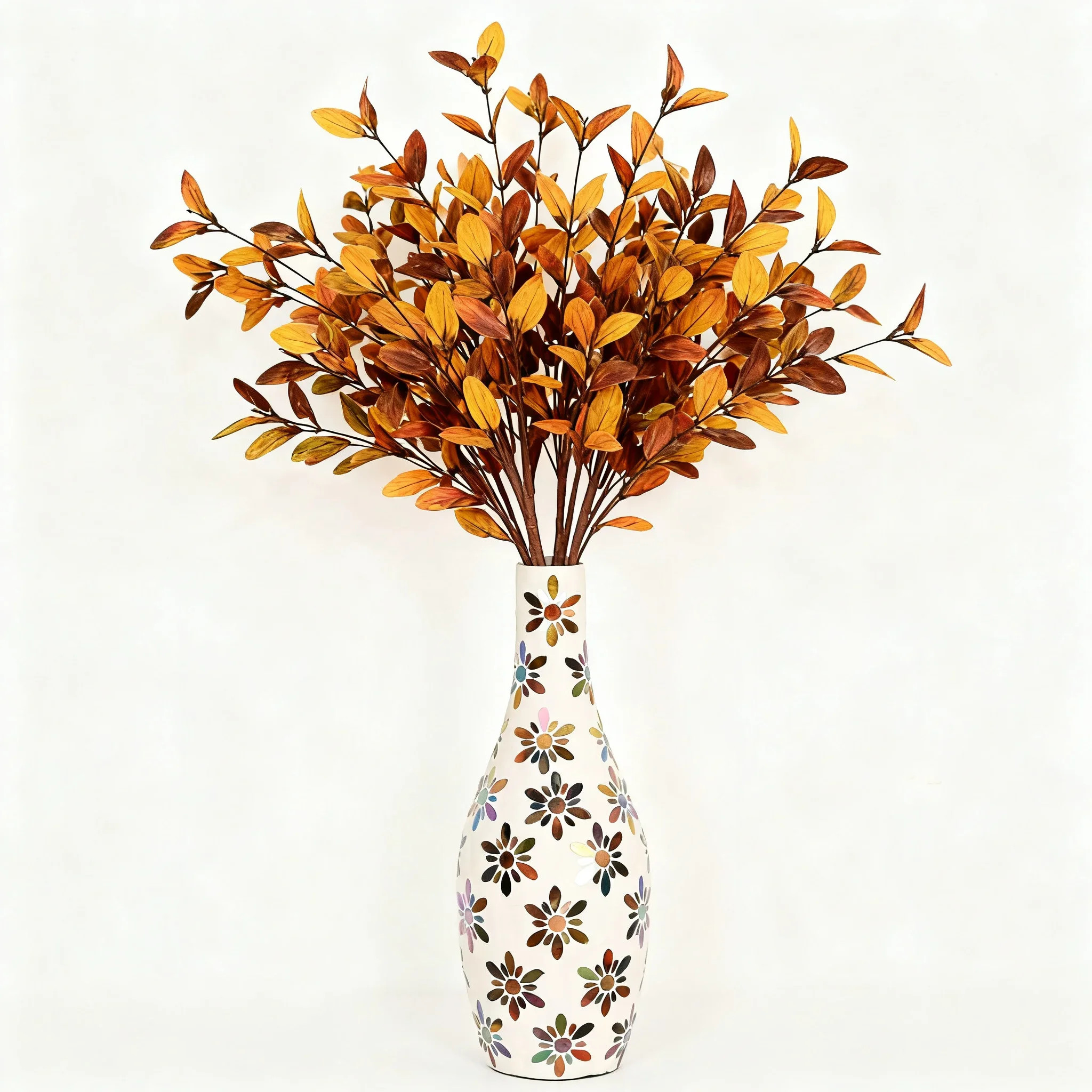 36" Artificial Fall Thin Leaf Willow Spray Long Airy Faux Seasonal Foliage Branches Vase Filler Farmhouse Coffee Table Harvest Wedding Backdrop Floral | Wayfair North America