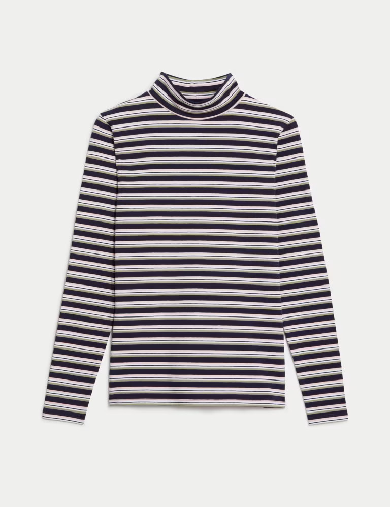 Cotton Rich Striped Slim Fit Top | Marks & Spencer (UK)