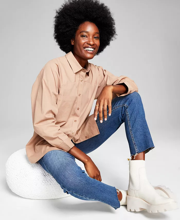 And Now This Women's Cotton Button Down Shirt & Reviews - Tops - Women - Macy's | Macys (US)