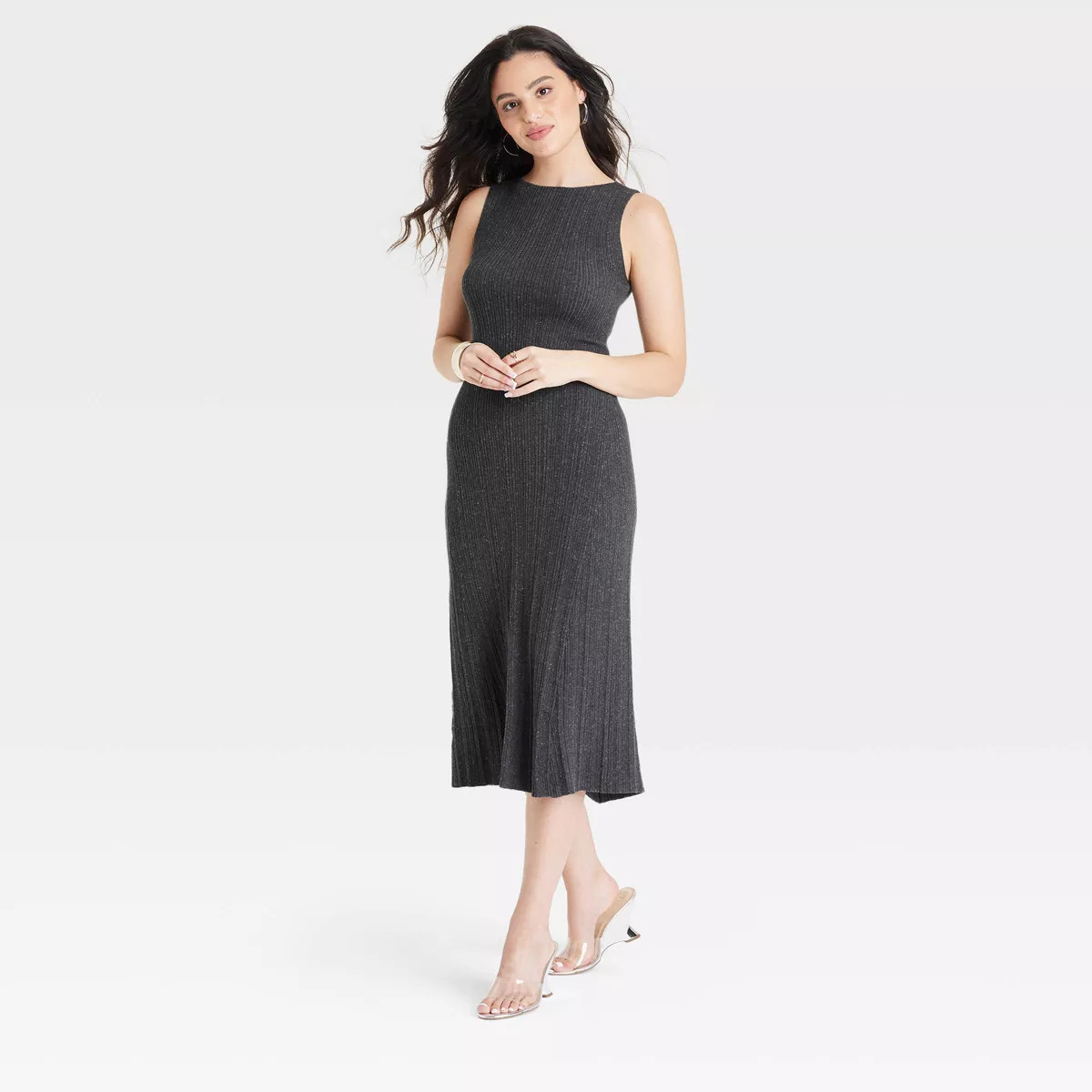 Women's Faux Plisse Midi Sweater Dress - A New Day™ | Target