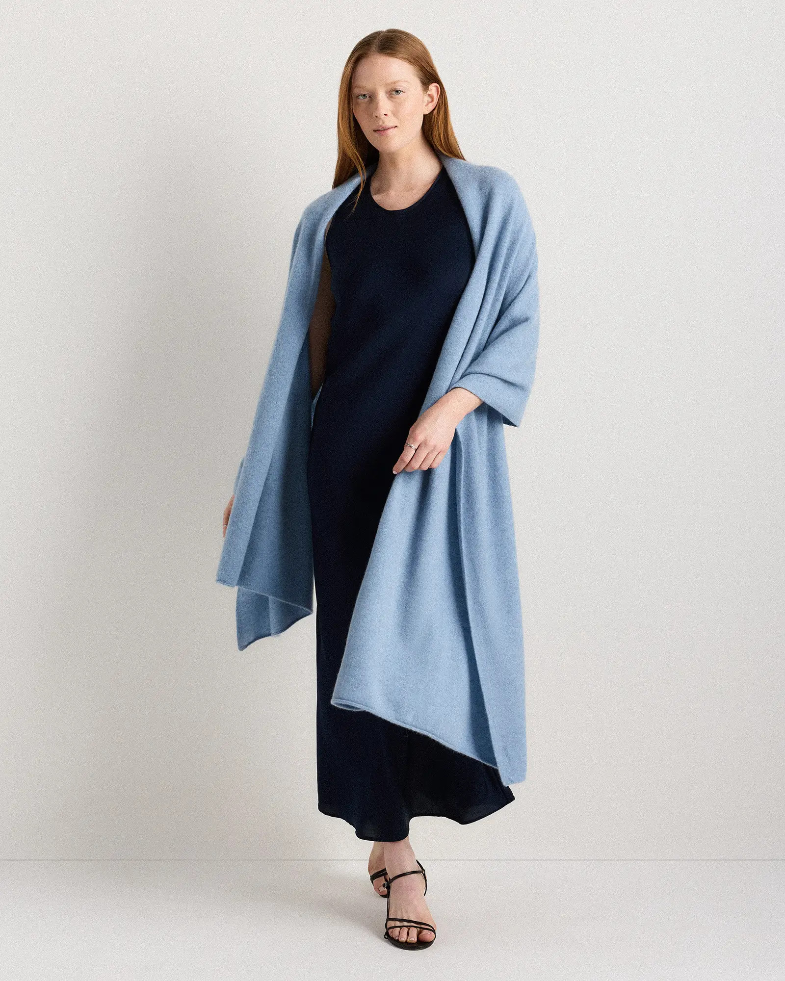Cashmere Wrap | Quince in Faded Denim | Quince