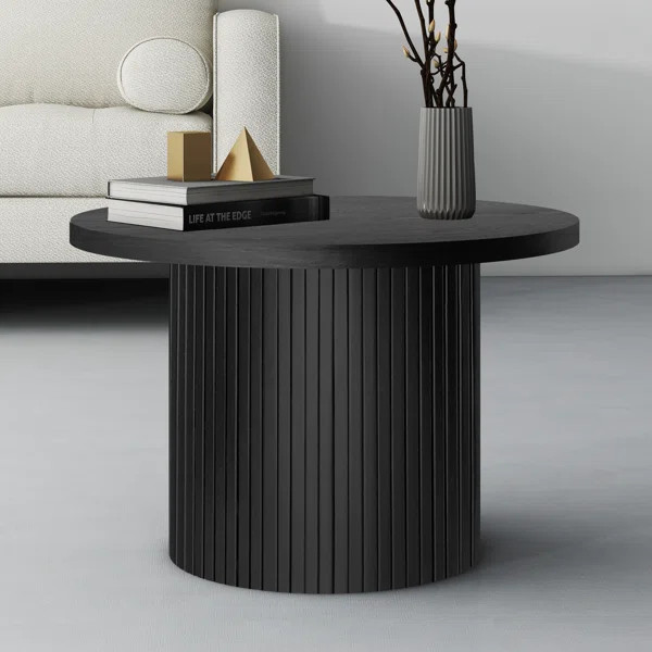 Charleily Pedestal Wood Round Coffee Table | Wayfair North America